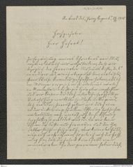 Nachlass Franz Steindachner, Brief von Adolf Horn an Franz Steindachner (04.11.1908), Inv.Nr. 239.06, Seite 1
